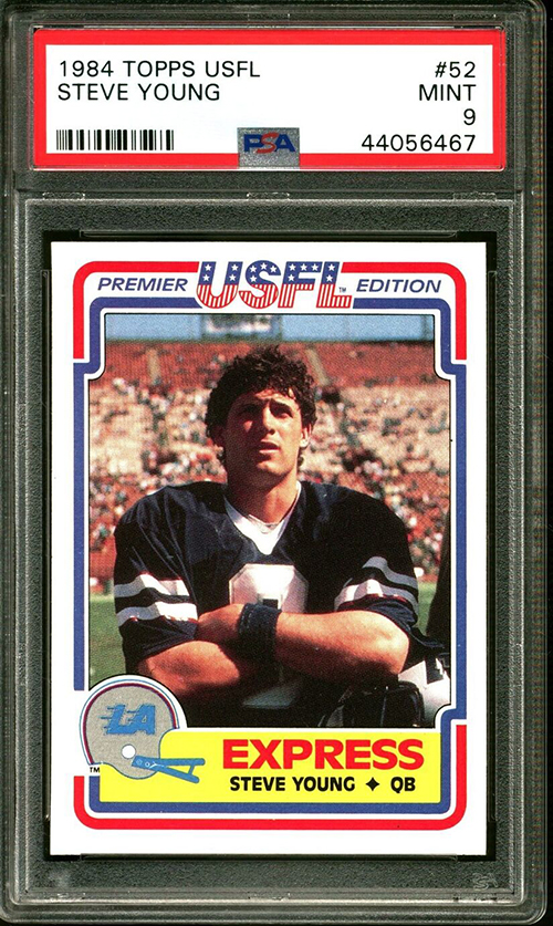 1984 Topps USFL Steve Young PSA 9 Rookie